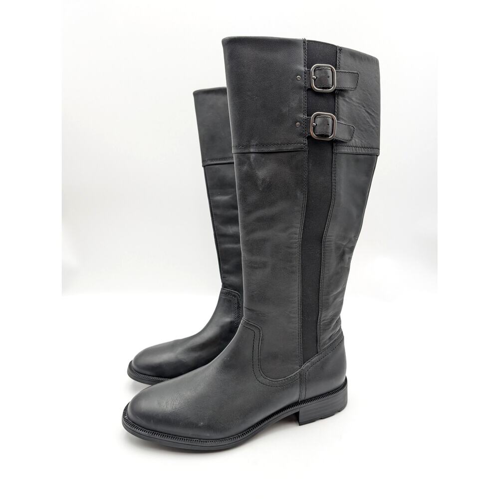 Clarks Adalynn Hope Knee High Boots Side Zip Women's Black Size US8M EU39
